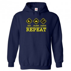 Eat Sleep Darts Repeat Novelty Unisex Kids and Adults Pullover Hoodie for Dartists